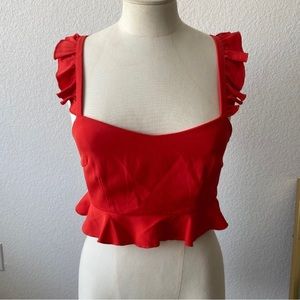 Superdown red crop top